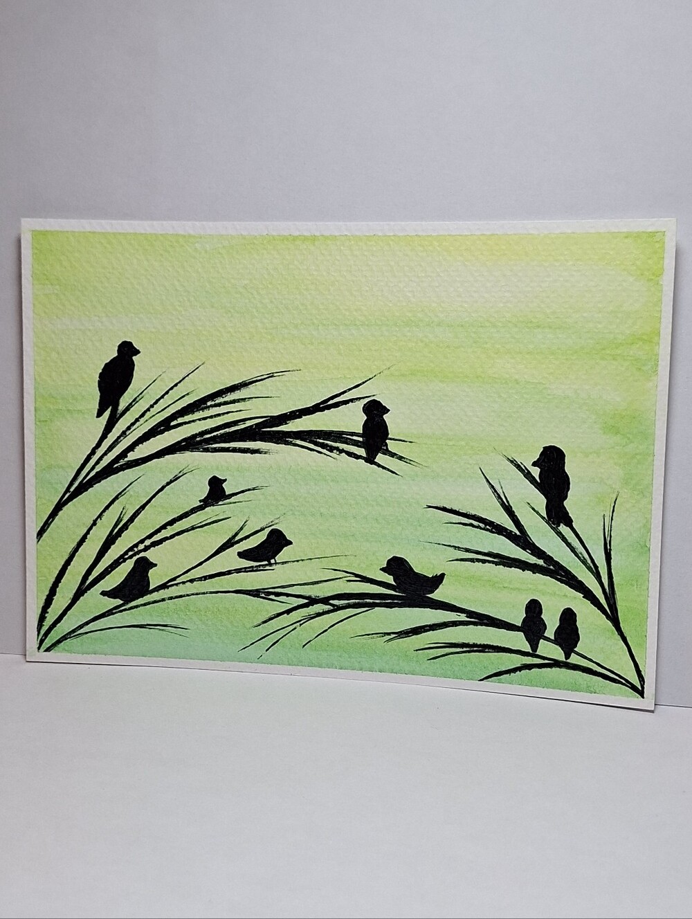 "Gathering" Hand-painted watercolor & acrylic painting